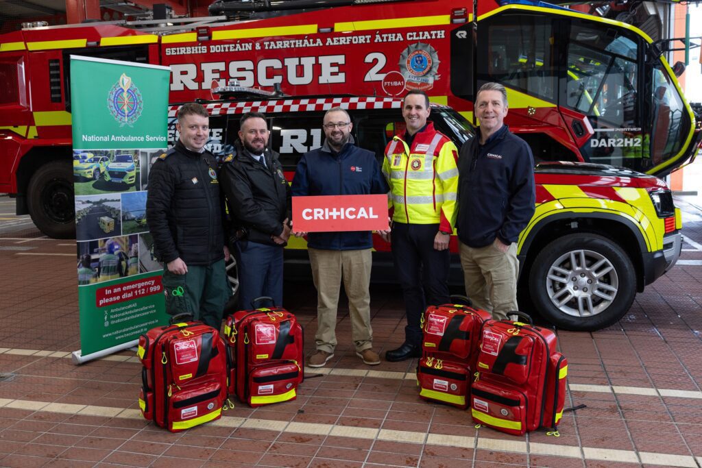 Liam Stewart and Matthew McShane, NAS; Edward Walsh, CRITICAL; John Paul Guiden, DAFRS and David Tighe, CEO of CRITICAL.